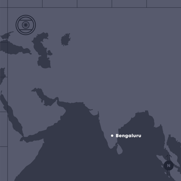 Eine Karte von Südostasien mit dem regionalen Sitz von Agile Robots in Bengaluru, Indien