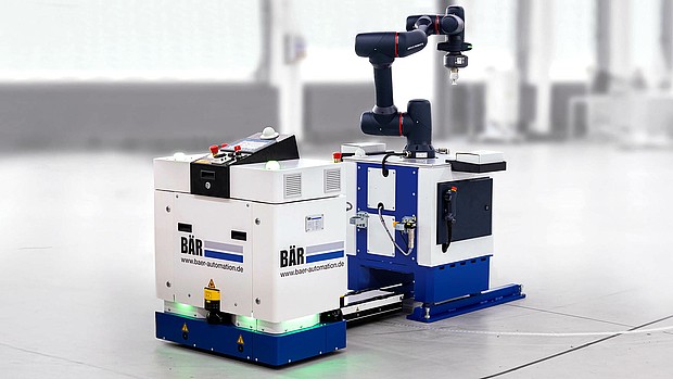 The ConTrax Robotic System mobile platform from BÄR Automation, equipped with a Yu 5 Industrial robot from Agile Robots.